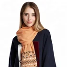 Wool cotton blended heart pattern thicken warm scarf for women