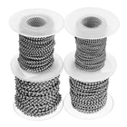 DGXS 100meter per Roll 4.0mm Metal silver bead ball military army dog tags chain necklace blulk for crafts