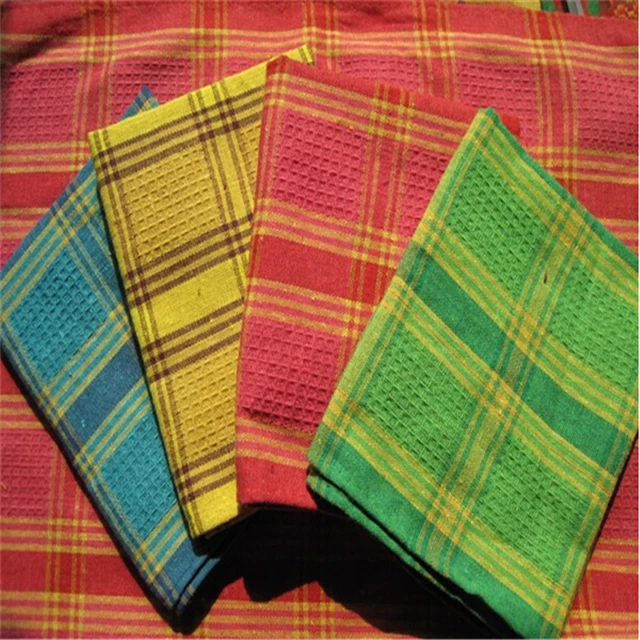 stock lot 100% cotton grid kitchen towel dish towel