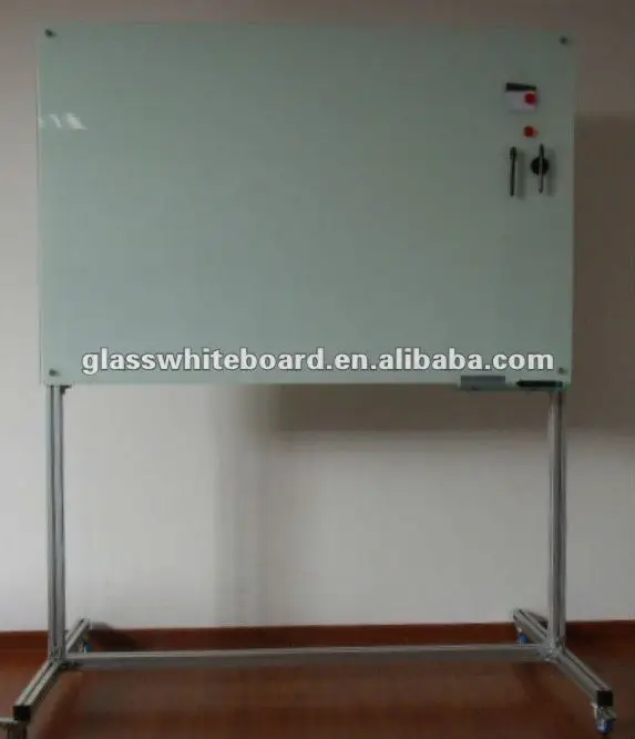 Freestanding mobile glass wipe board