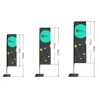 Cheap price custom logo aluminum advertising stand square flag banners pole with base