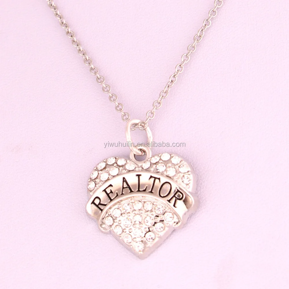 A500353 Fashion Jewelry crystal rhinestone heart shape pendant REALTOR letter women's necklace wholesale, Silver/red/blue/pink
A500353 Fashion Jewelry crystal rhinestone heart shape pendant REALTOR letter women's necklace wholesale, Silver/red/blue/pink