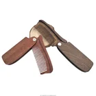 Wooden Folding Beard Comb moustache comb Anti-Static Wooden Comb for Men with Sugar skull