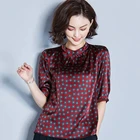 Printed Silk Summer Blouse For Women Silk Top Plus Size