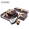 FANXI Wholesale Cheap Boxes with Silk Ribbon And Velvet Foam Insert Ring Necklace Bracelet Gift Paper Box Jewelry Packaging