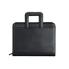 Sell Well Black A4 Zippered Handle Leather Portfolio