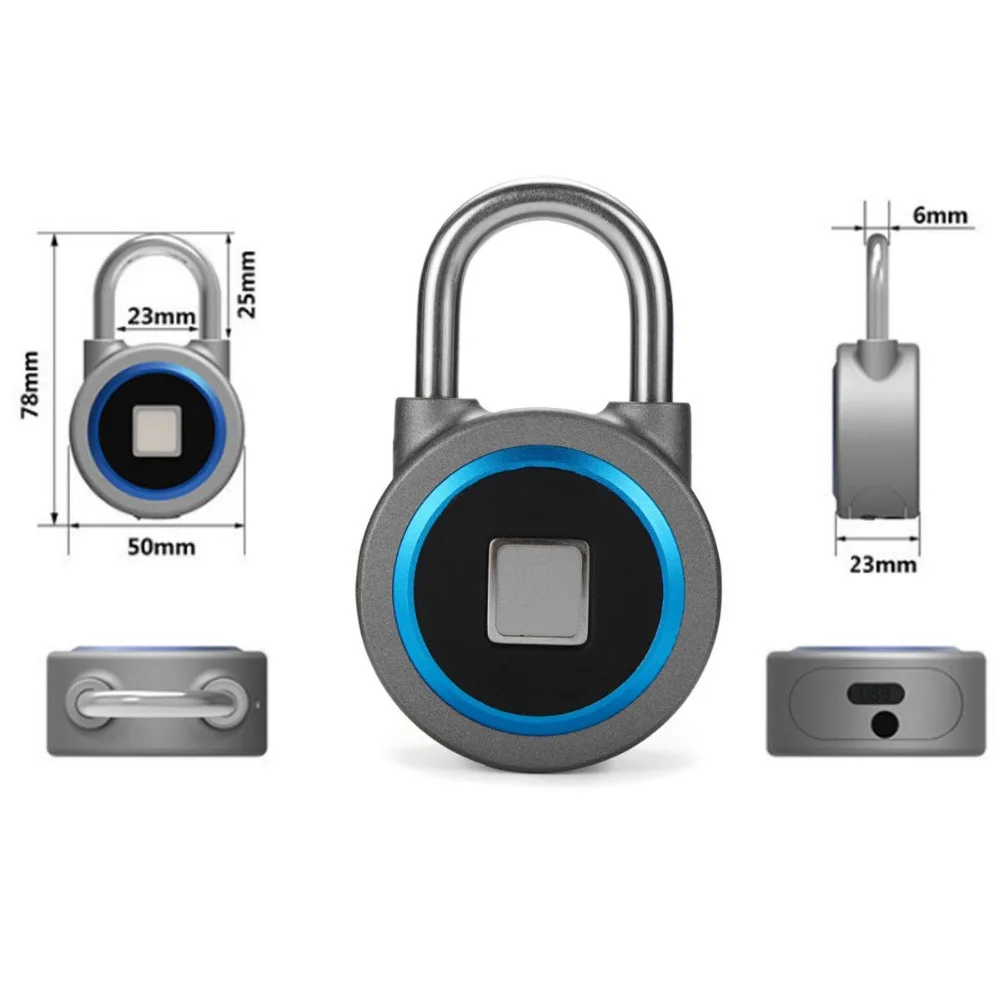 Waterproof  Mini Bluetooth Lock Phone APP Control Fingerprint Smart Lock