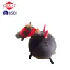 Toy plush covered jumping ball with sheep-hom handle for kids