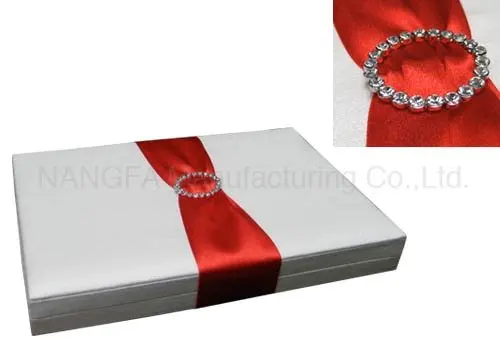Embellished Thai silk box for wedding invitations