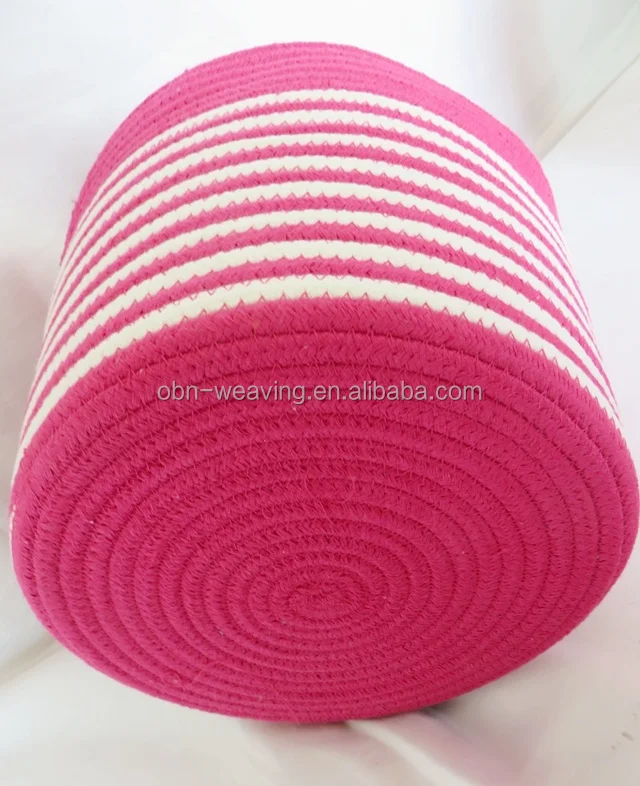 classic pattern round cotton rope basket hand sewing durable