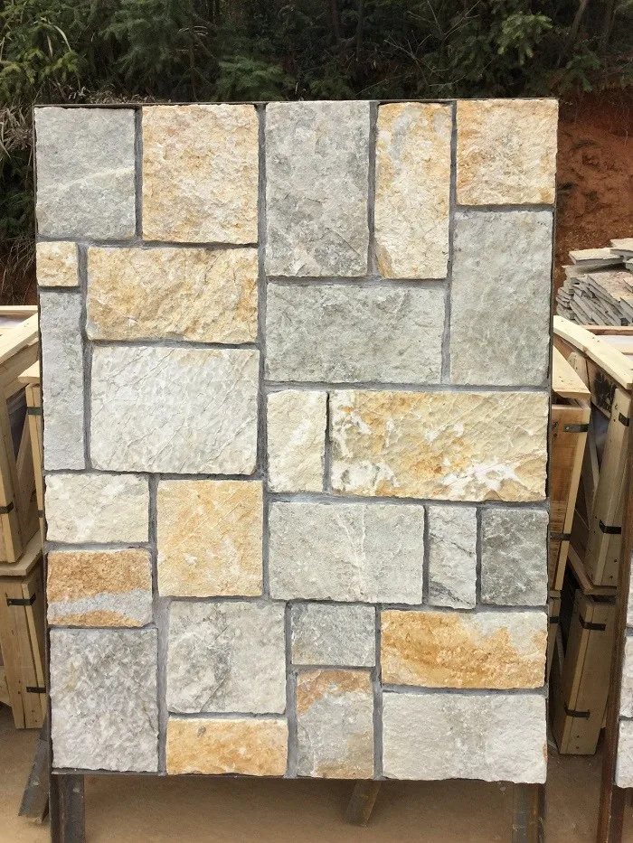 Gray Natural Granite Cladding Wall Stone Rectangular shape veneers WRSV05