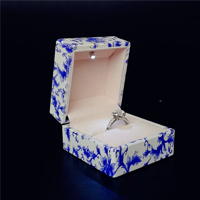porcelain led lighted jewelry ring gift box