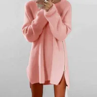2019 winter Women Sweater Dress Plus Size Long Sweater Women Pullover Warm Zipper Female Women Oversize Knitted Sweater Dress
2019 winter Women Sweater Dress Plus Size Long Sweater Women Pullover Warm Zipper Female Women Oversize Knitted Sweater Dress