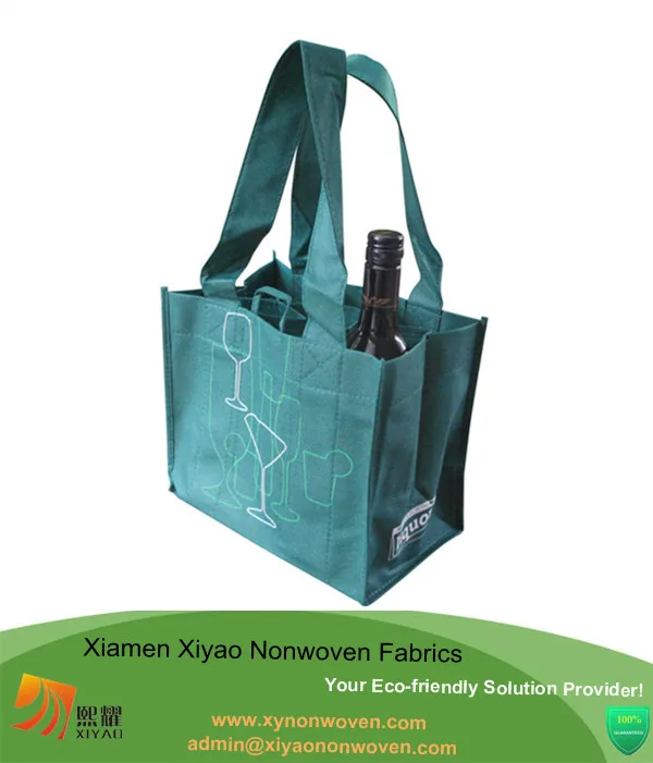 Reusable 6 bottle wine bag durable non woven bag