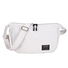 Wish hot sales custom black and white color canvas daily life girls messenger cross body hobo bag with your logo