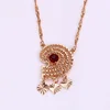 41922 Indian style fashion women jewelry ruby prong set heliciform pendant necklace