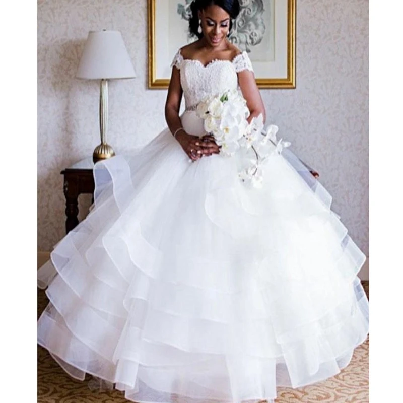 NE155 Romantic Lace Cap Sleeve Ball Gown Wedding Dress 2020 Sexy Tulle Vestido De Noiva Custom Made Plus Size Wedding Gown
NE155 Romantic Lace Cap Sleeve Ball Gown Wedding Dress 2020 Sexy Tulle Vestido De Noiva Custom Made Plus Size Wedding Gown