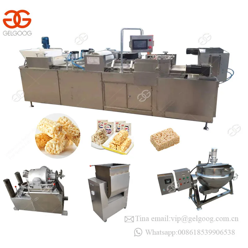 High Efficient Full Automatic Cereal Candy Bar Quinoa Cake Snack Ball Maker Puffed Rice Snacks Making Machine