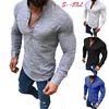 Casual linen menswear Men's Slim Fit Collar Solid Color Shirt Men's long sleeve shirt new Wholesale in stock