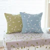 Blue Green Leaves Embroidered Cotton Cushion Cover Pastoral Style Throw Decorative Cushion Cover 45cm*45cm with your own design