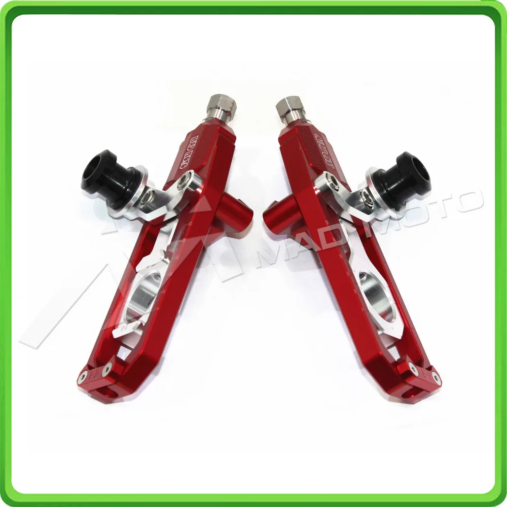 Motorcycle Chain Tensioner Adjuster with bobbins kit for Yamaha R1 YZF-R1 2007 2008 2009 2010 2011 2012 2013 2014 Red&Silver (3)