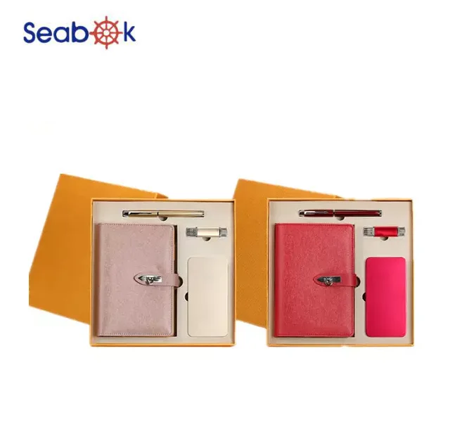 practical office stationery leather notebook gift setcustom logo