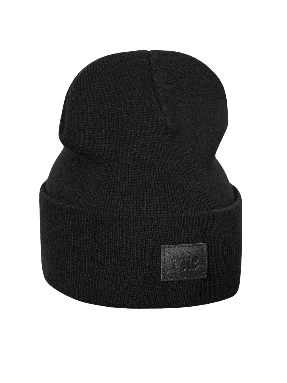 Fashion Winter hat custom leather patch beanies.jpg