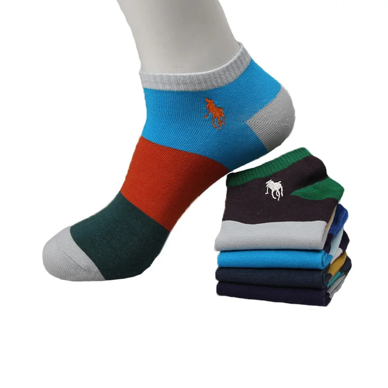 2015 New Men Summer Socks Basketball Color Wide Strip Embroidery Winter Socks For Men Dress Socks High Quality 5 pairs