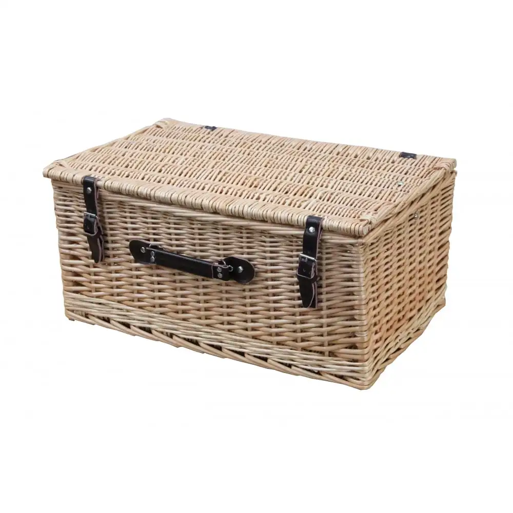 4 person classic willow wicker storage picnic hamper basket