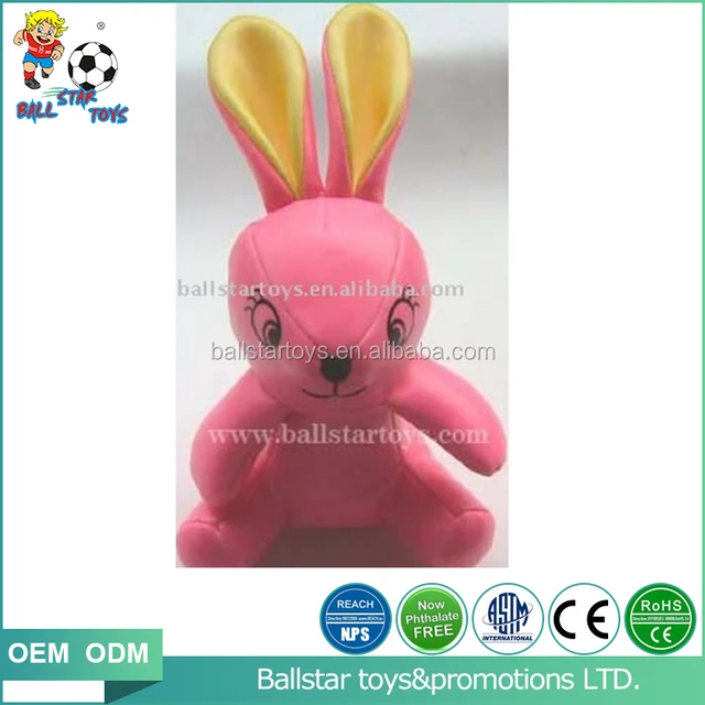 vinyl pvc stuffed gift item animal mini cute pink bunny rabbit