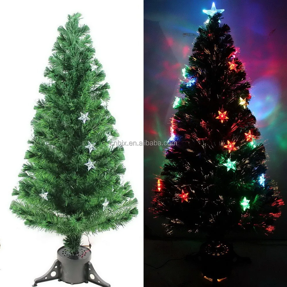 Star LED Light Decor Optic Fiber Christmas Tree, Groovy Hot Optic Fiber Christmas Tree