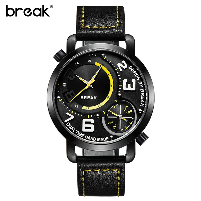 BREAK 3023 Mens Watches Top Brand Luxury Sports Style Dual Zone Quartz Watch Men Leather Business Dress Clock Man Relojes Hombre
BREAK 3023 Mens Watches Top Brand Luxury Sports Style Dual Zone Quartz Watch Men Leather Business Dress Clock Man Relojes Hombre
