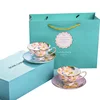 Golden Fine Bone China Cups And Saucers With Gift boxes