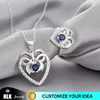 blue Crystal rhinestone pave Jewelry Set 925 sterling silver jewelry