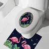 Flamingo Pattern PVC Bathroom Floor Stickers Shower Bath Mats Rugs Stickers Door Mat Sticker