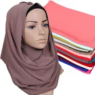 Hot sale high quality 78 colors women islam malaysia thick muslim georgette scarf solid plain bubble chiffon hijab