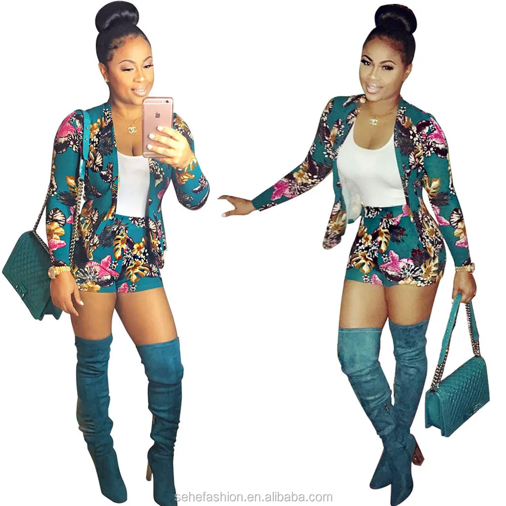 Sexy ladies long sleeve winter jacket african print two pieces short jumpsuits for women
Sexy ladies long sleeve winter jacket african print two pieces short jumpsuits for women