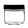 3oz Airtight Round Straight Side Glass Containers Jar for Food with Plastic Lid
