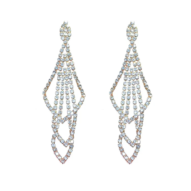 Women's wedding crystal cluster dangle bridal long drop earrings long bridal earrings
Women's wedding crystal cluster dangle bridal long drop earrings long bridal earrings
