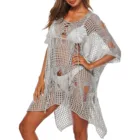factory hot sale sexy knit mesh iregulare bikini beachwear see-through cover ups