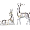 Custom modern silver deer decorations, resin animal sculptures