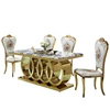 Luxury marble dining table with gold stainless steel legs