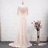 Champagne Color Thin Strap Beaded Rhinestone Cape 2019 Fashion Designer Famous Star Evening Dresses Mermaid Long Dinner Gowns