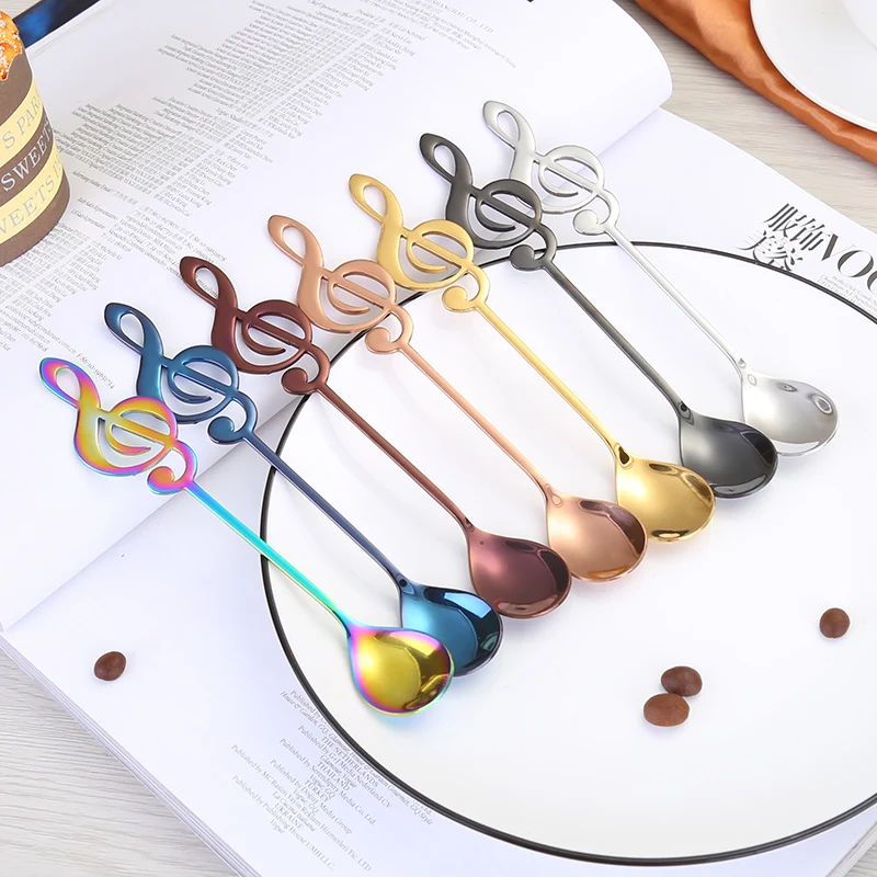 Environmentally friendly stainless steel music style head spoon. High quality coffee spoon, Silver/gold/ rose gold/color/black/blue/purple
Environmentally friendly stainless steel music style head spoon. High quality coffee spoon, Silver/gold/ rose gold/color/black/blue/purple