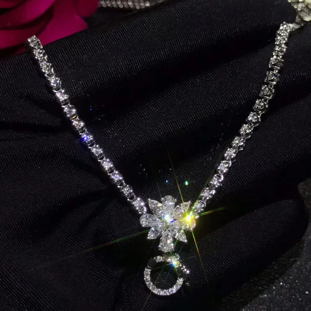 9ct diamond necklace 18k gold jewelry for women wedding