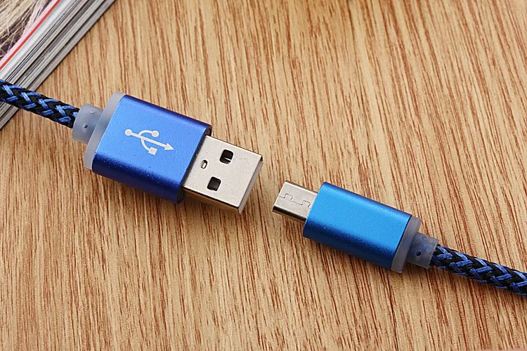 Woven Nylon data cable mobile phone braid micro USB cable for samsung s6 s5 note 5 note 2 HTC - ANKUX.COM