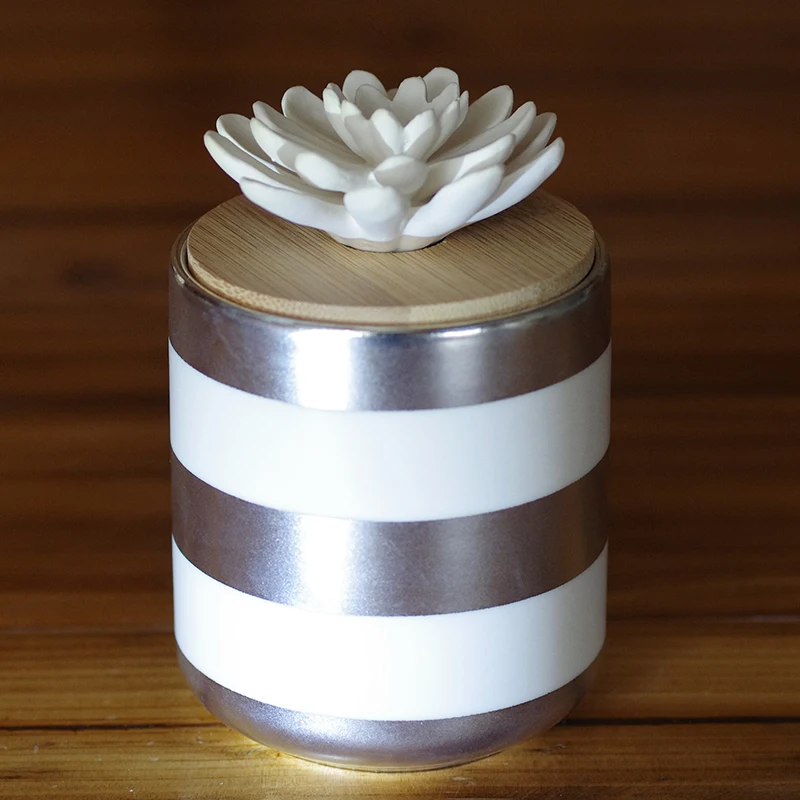 Fashion stripe design gold ceramic reed diffuser gift set with hand made flower on top
Fashion stripe design gold ceramic reed diffuser gift set with hand made flower on top