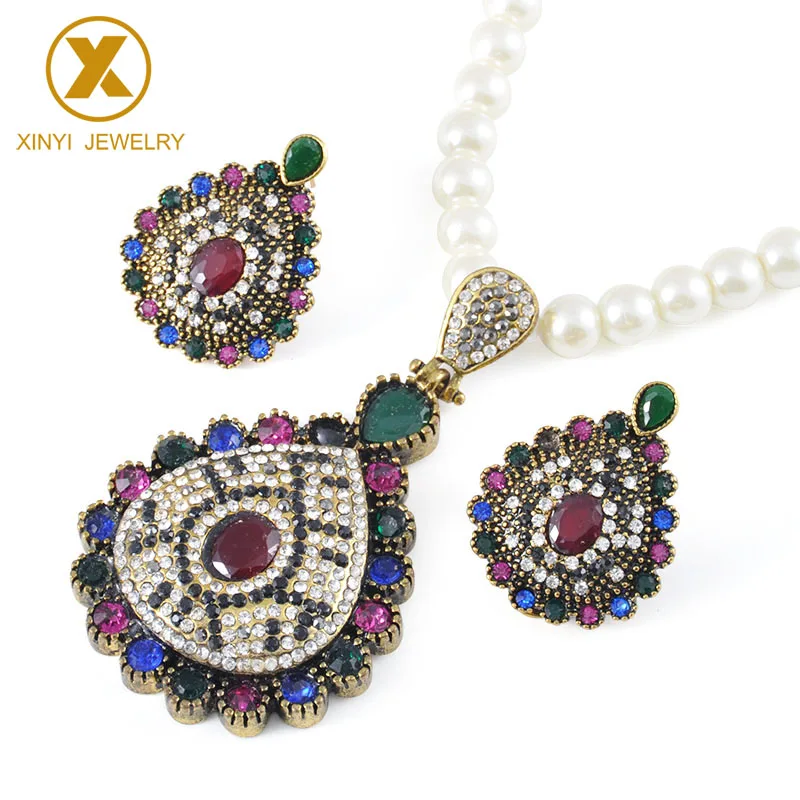 Turkish Water Drop Pendant Pearl Necklace And Earrings Set Anti-gold Elegant Jewelry Set Women Valentine Gifts, Gold and silver
Turkish Water Drop Pendant Pearl Necklace And Earrings Set Anti-gold Elegant Jewelry Set Women Valentine Gifts, Gold and silver