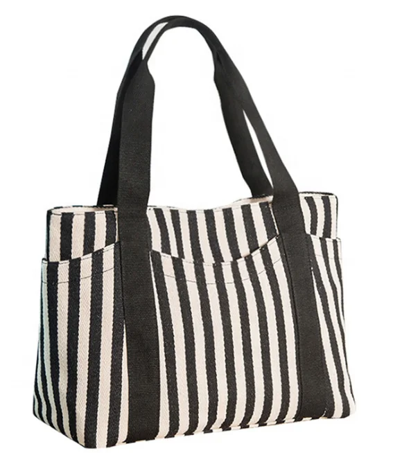 new fashion hot sell eco-friendly reusable lady cotton canvas black and white stripe beach bag tote bag handbag
new fashion hot sell eco-friendly reusable lady cotton canvas black and white stripe beach bag tote bag handbag