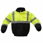 ANSI Class 3 Mens High Visibility Construction Reflective Stripe Safety Winter Bomber Jackets